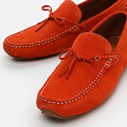 Hakiki Deri Turuncu Erkek Loafer