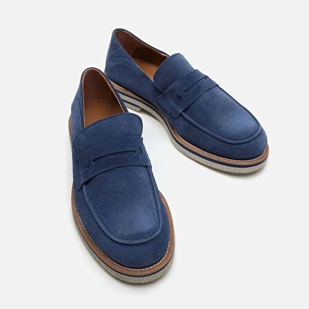 Hakiki Deri Lacivert Erkek Loafer