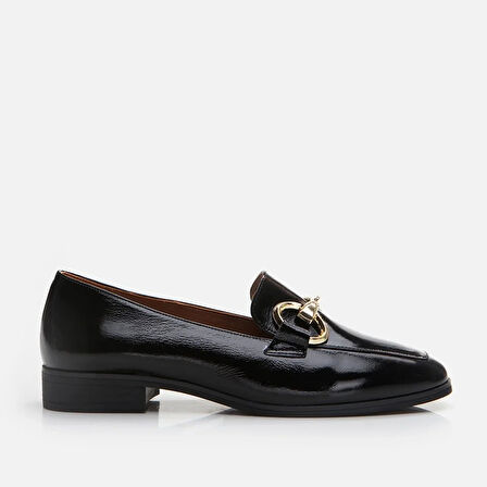 Hakiki Deri Siyah Kadın Loafer