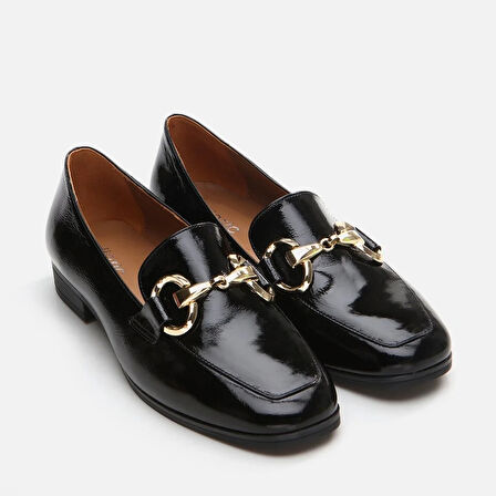 Hakiki Deri Siyah Kadın Loafer