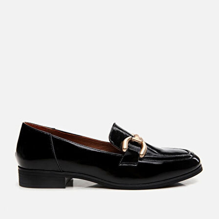 Hakiki Deri Siyah Kadın Loafer
