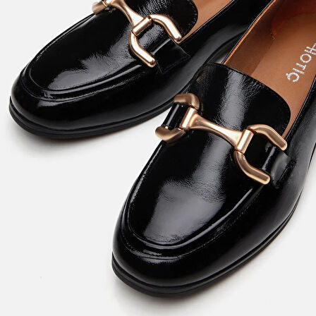 Hakiki Deri Siyah Kadın Loafer