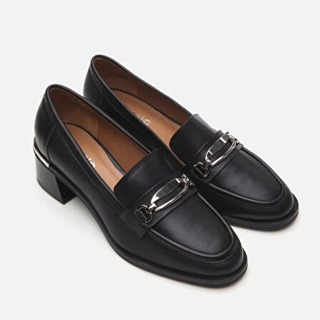 Hakiki Deri Siyah Kadın Loafer