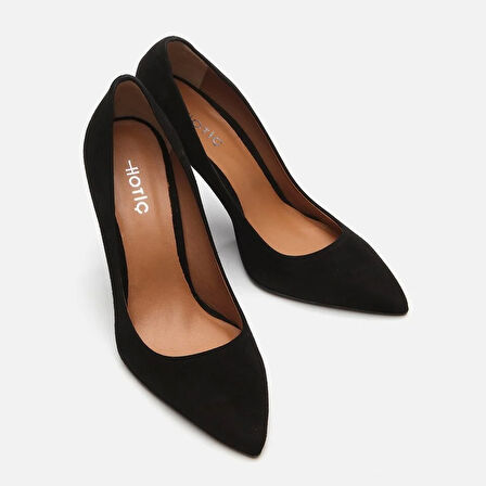 Hakiki Deri Siyah Kadın Stiletto
