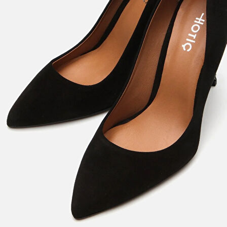 Hakiki Deri Siyah Kadın Stiletto