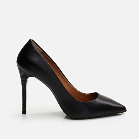 Hakiki Deri Siyah Kadın Stiletto