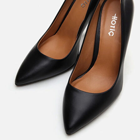 Hakiki Deri Siyah Kadın Stiletto
