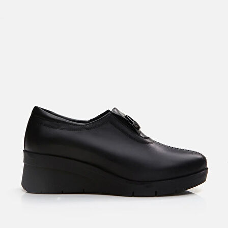 Hakiki Deri Siyah Kadın Loafer