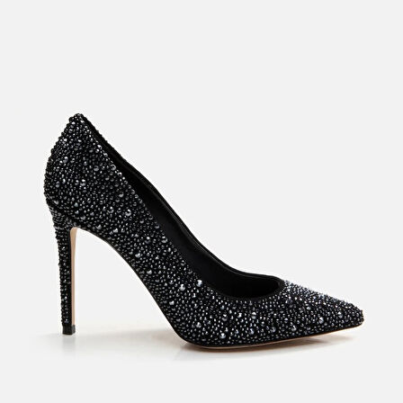 Hakiki Deri Siyah Kadın Stiletto