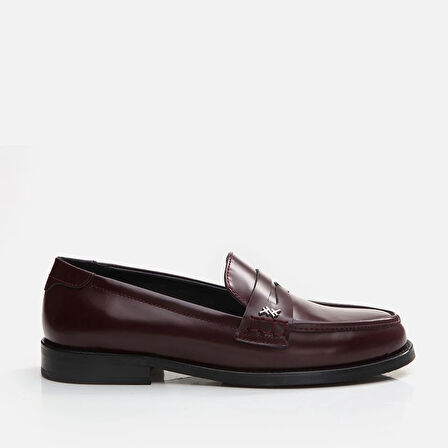Hakiki Deri Bordo Kadın Loafer
