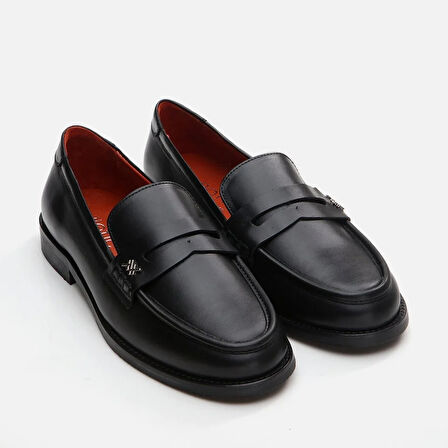 Hakiki Deri Siyah Kadın Loafer