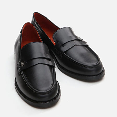 Hakiki Deri Siyah Kadın Loafer