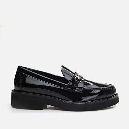 Hakiki Deri Siyah Kadın Loafer