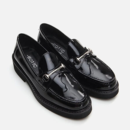 Hakiki Deri Siyah Kadın Loafer