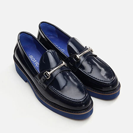 Hakiki Deri Lacivert Kadın Loafer