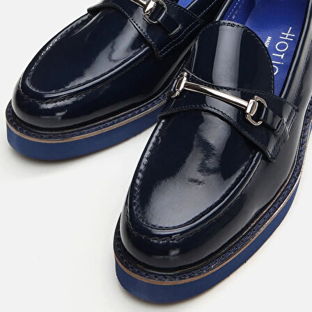 Hakiki Deri Lacivert Kadın Loafer