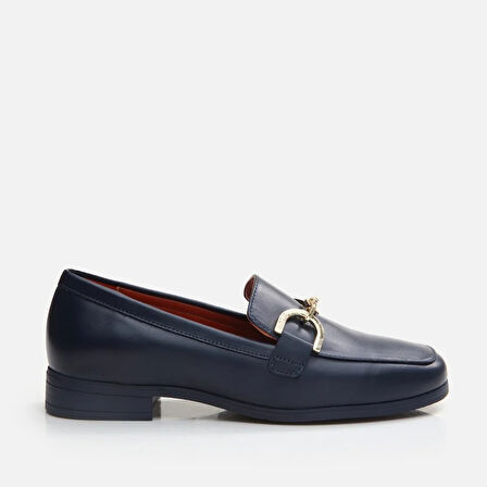 Hakiki Deri Lacivert Kadın Loafer