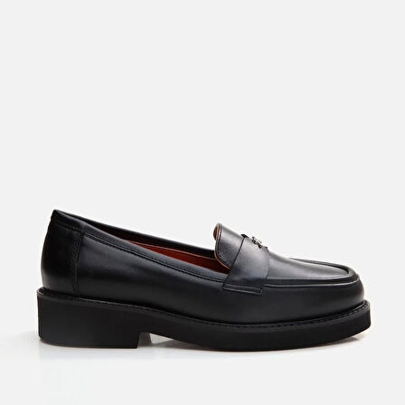 Hakiki Deri Siyah Kadın Loafer