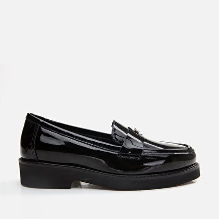 Hakiki Deri Siyah Kadın Loafer