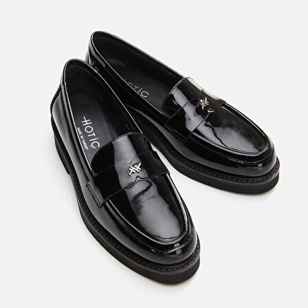 Hakiki Deri Siyah Kadın Loafer