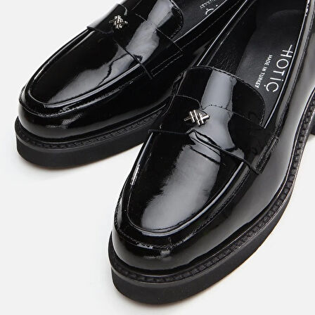 Hakiki Deri Siyah Kadın Loafer