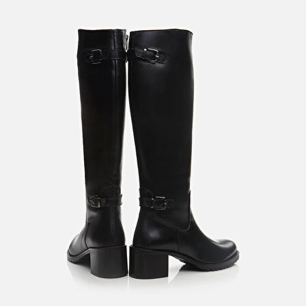 Hakiki Deri Siyah Kadın Çizme