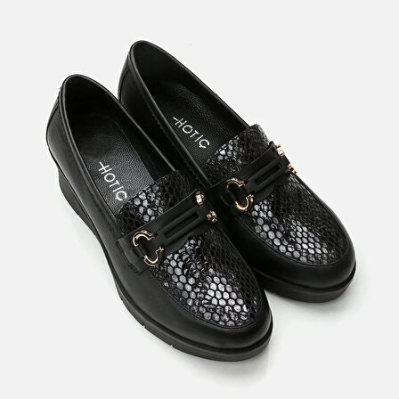 Hakiki Deri Siyah Kadın Loafer