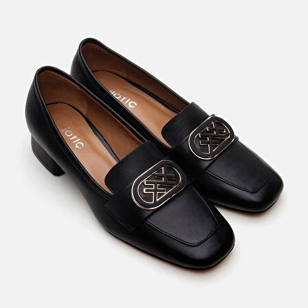 Hakiki Deri Siyah Kadın Loafer