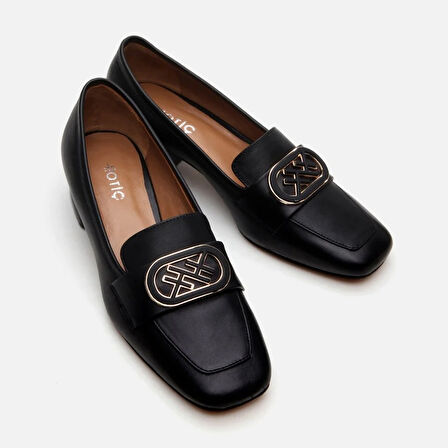 Hakiki Deri Siyah Kadın Loafer
