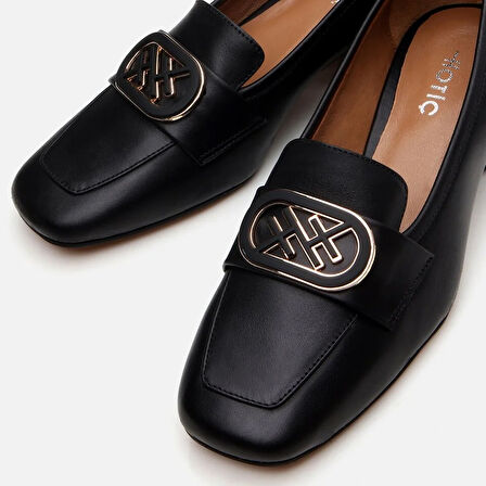 Hakiki Deri Siyah Kadın Loafer