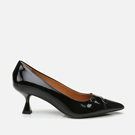 Hakiki Deri Siyah Kadın Stiletto