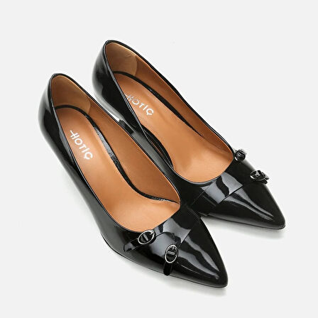 Hakiki Deri Siyah Kadın Stiletto