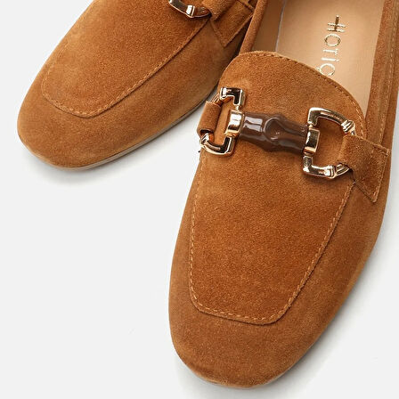 Hakiki Deri Camel Kadın Loafer