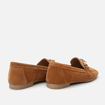 Hakiki Deri Camel Kadın Loafer