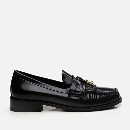 Hakiki Deri Siyah Kadın Loafer