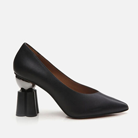 Hakiki Deri Siyah Kadın Stiletto