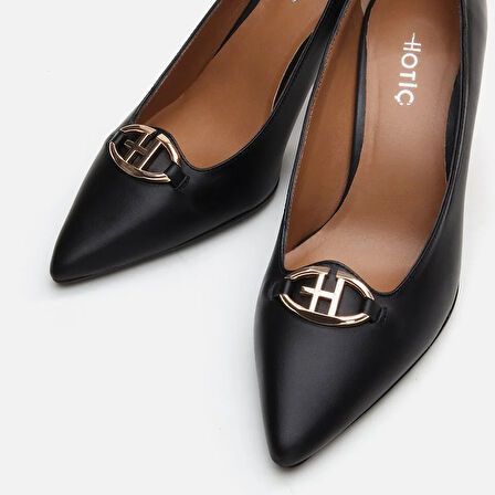 Hakiki Deri Siyah Kadın Stiletto