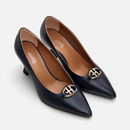 Hakiki Deri Lacivert Kadın Stiletto