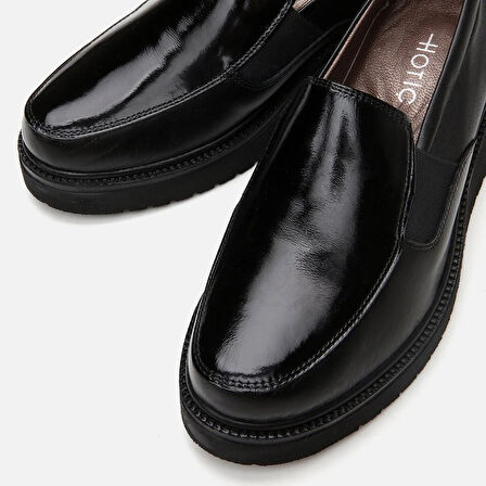 Hakiki Deri Siyah Kadın Loafer