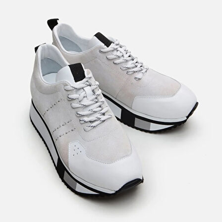 Hakiki Deri Beyaz Erkek Spor Ayakkabı