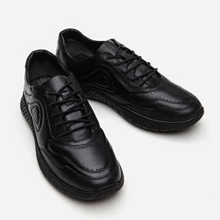 Hakiki Deri Siyah Erkek Spor Ayakkabı