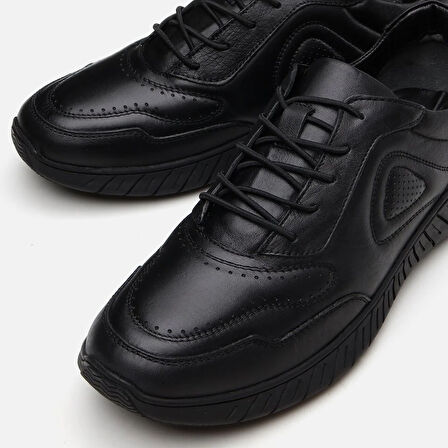 Hakiki Deri Siyah Erkek Spor Ayakkabı