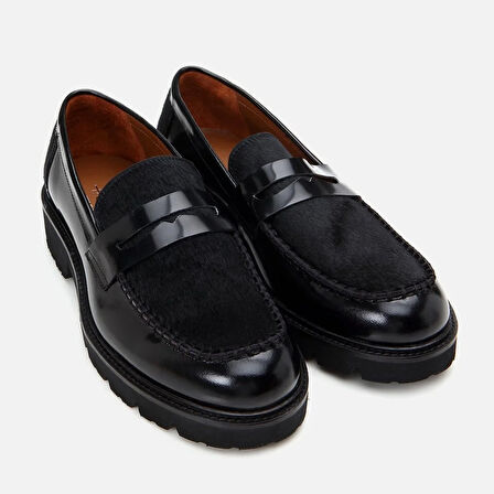 Hakiki Deri Siyah Erkek Loafer