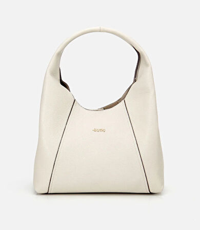 Kadın Deri Ekru Omuz Çantası