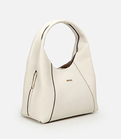 Kadın Deri Ekru Omuz Çantası