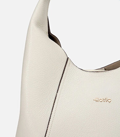 Kadın Deri Ekru Omuz Çantası