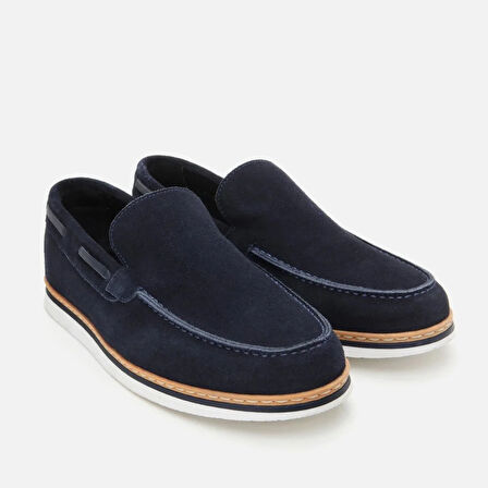 Hakiki Deri Lacivert Erkek Loafer
