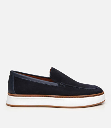 Erkek Süet Deri Lacivert Loafer