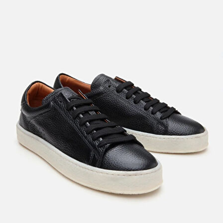 Erkek Deri Siyah Şeffaf Tabanlı Günlük Ayakkabı