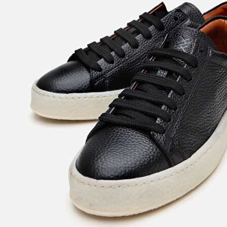 Erkek Deri Siyah Şeffaf Tabanlı Günlük Ayakkabı